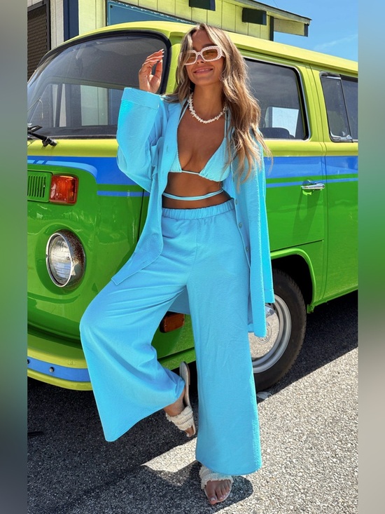 Show Me Your MuMu Pants - Show Me Your Mumu Kick Back Pants – Sky Blue